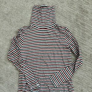 Madewell Cotton Striped Turtleneck Long Sleeve Tee